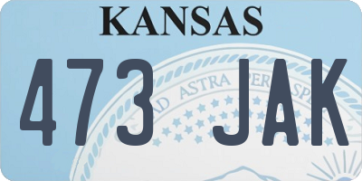 KS license plate 473JAK