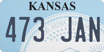 KS license plate 473JAN