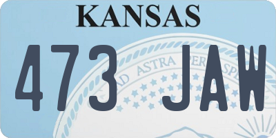 KS license plate 473JAW
