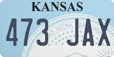 KS license plate 473JAX