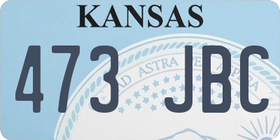 KS license plate 473JBC