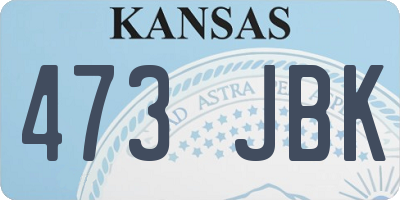 KS license plate 473JBK