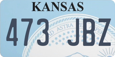 KS license plate 473JBZ