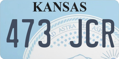 KS license plate 473JCR