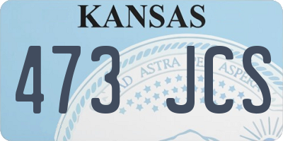 KS license plate 473JCS