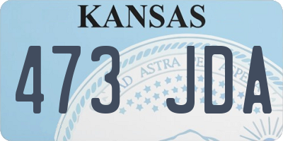 KS license plate 473JDA