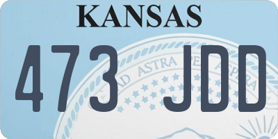 KS license plate 473JDD