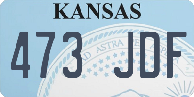 KS license plate 473JDF