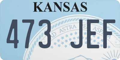 KS license plate 473JEF