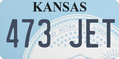 KS license plate 473JET