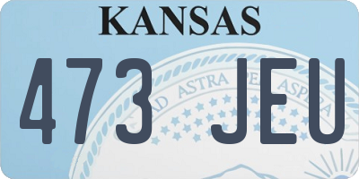 KS license plate 473JEU