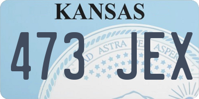 KS license plate 473JEX
