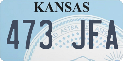 KS license plate 473JFA