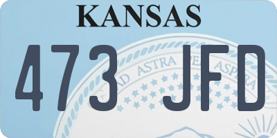 KS license plate 473JFD