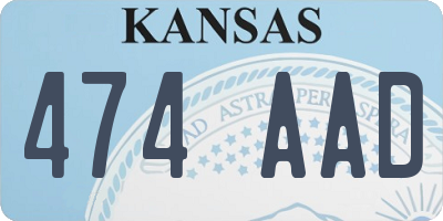 KS license plate 474AAD