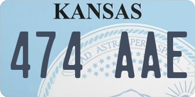 KS license plate 474AAE