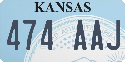 KS license plate 474AAJ