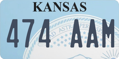 KS license plate 474AAM