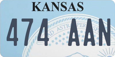 KS license plate 474AAN