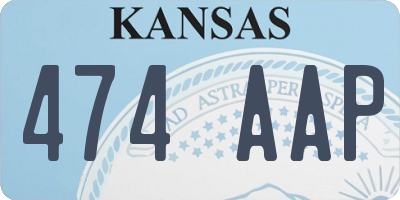 KS license plate 474AAP