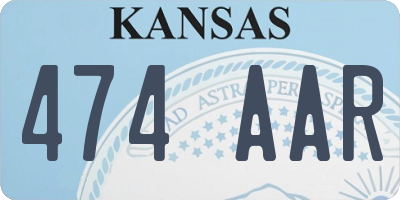 KS license plate 474AAR