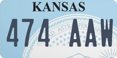 KS license plate 474AAW