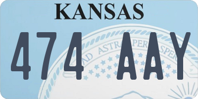 KS license plate 474AAY