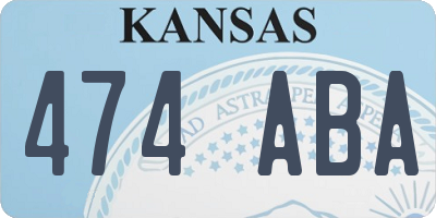 KS license plate 474ABA