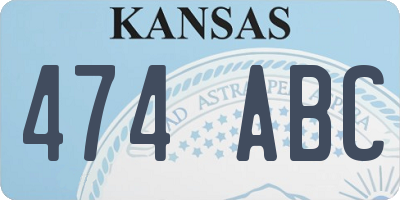 KS license plate 474ABC