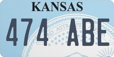 KS license plate 474ABE