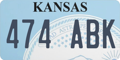 KS license plate 474ABK