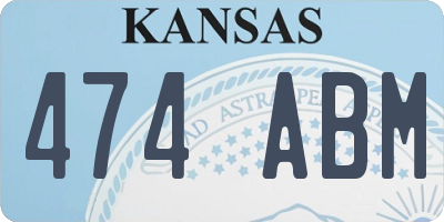 KS license plate 474ABM