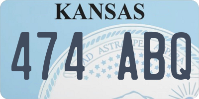 KS license plate 474ABQ