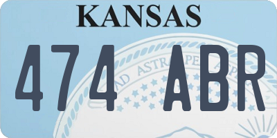 KS license plate 474ABR