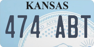 KS license plate 474ABT