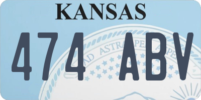 KS license plate 474ABV