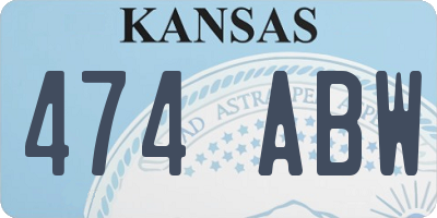 KS license plate 474ABW