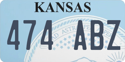 KS license plate 474ABZ