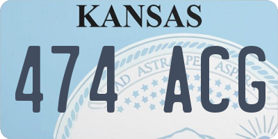 KS license plate 474ACG