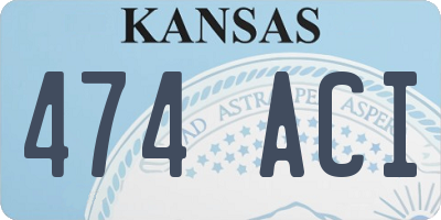 KS license plate 474ACI