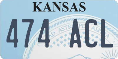 KS license plate 474ACL