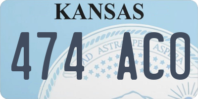 KS license plate 474ACO