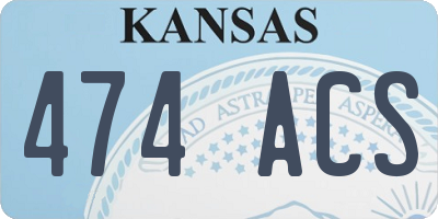KS license plate 474ACS