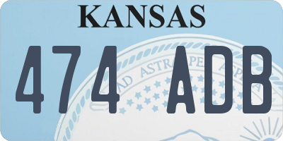 KS license plate 474ADB