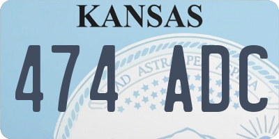 KS license plate 474ADC