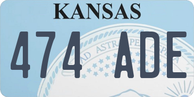 KS license plate 474ADE