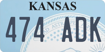 KS license plate 474ADK