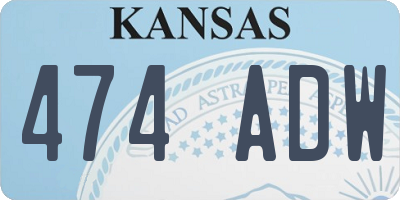 KS license plate 474ADW