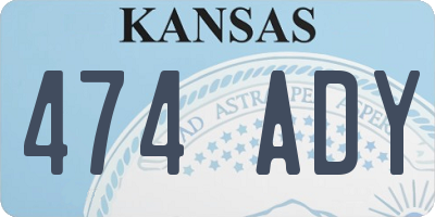 KS license plate 474ADY