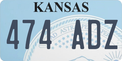 KS license plate 474ADZ